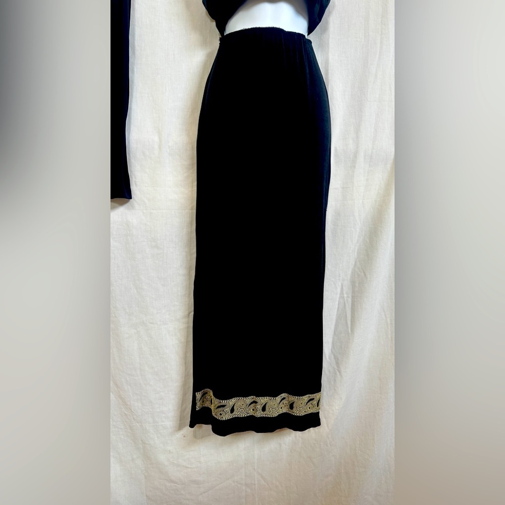 Black maxi skirt with Mehdi boarder Size S/M